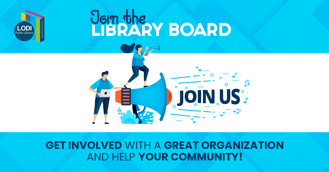 join the library board promotional slider