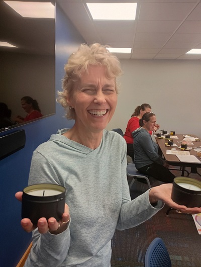 photo of candle making workshop participant