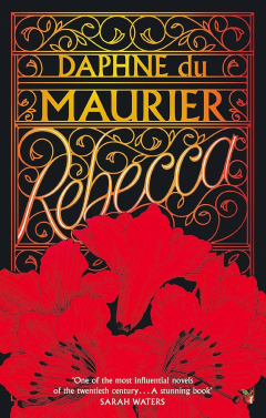 cover of Rebecca showing big red flowers